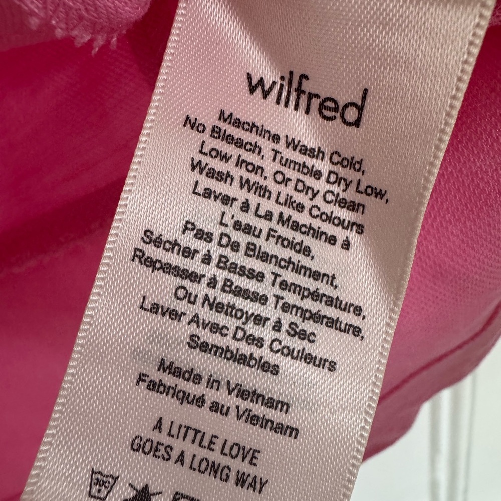 Aritzia/Wilfred Pink Puff Sleeve Ruched Blouse - Picture 6 of 7